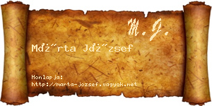 Márta József névjegykártya